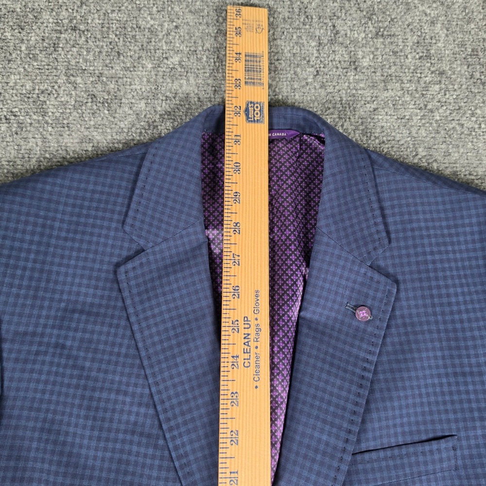 Ted Baker Suit Mens 35R Blue Micro Check Wool Blend Jay CT Slim Fit 2-Piece - Picture 2 of 16